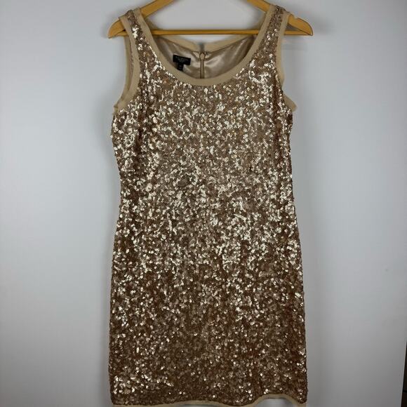 Talbots Women’s Silk Sequin Sleeveless Dress in Gold ~ 10P ~ - Picture 1 of 14